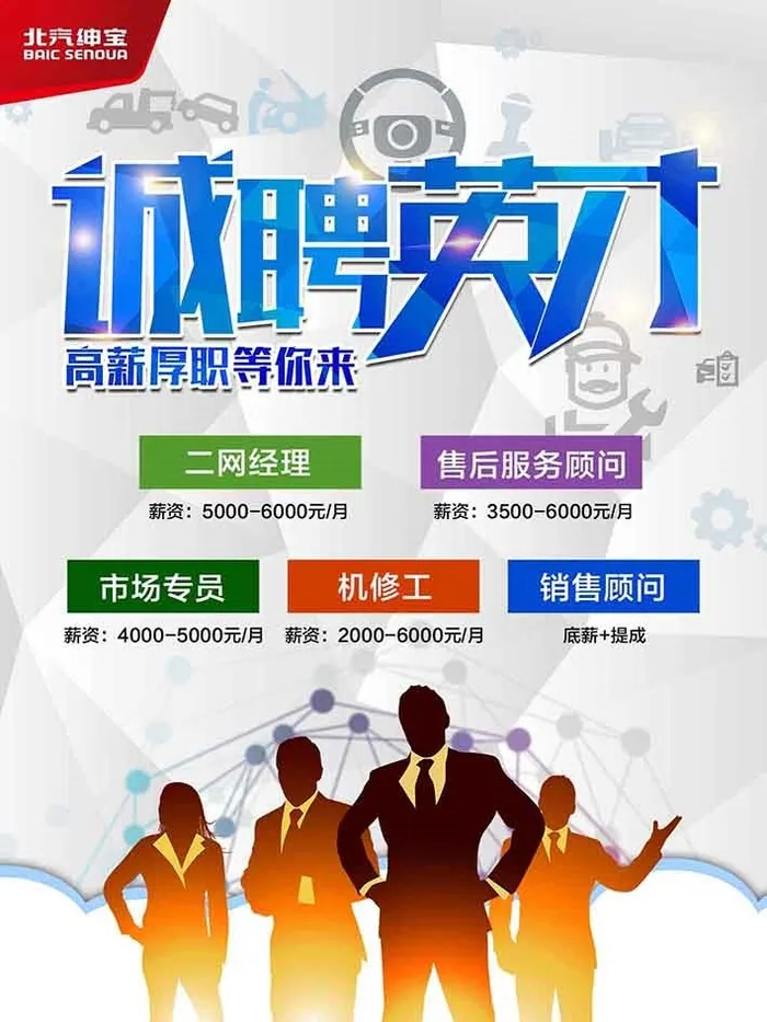 简约招聘海报psd模版下载