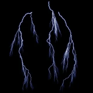 多道向下的闪电图