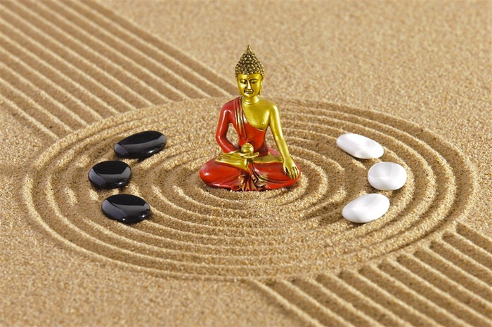 沙滩上的鹅暖石素材