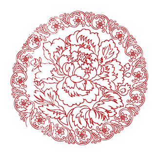 红色喜庆简约风传统吉祥纹样纹路纹理免扣PNG素材图片 (48)