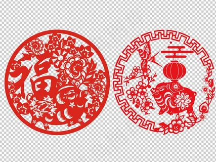 猪年剪纸 剪纸风元素