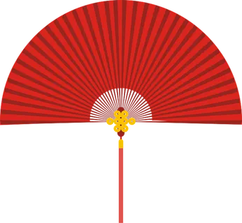 红色扇子节日装饰