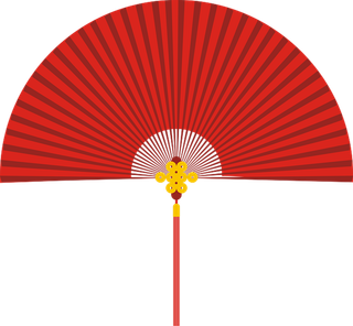 红色扇子节日装饰