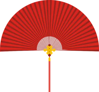 红色扇子节日装饰