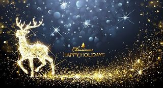 圣诞节圣诞树圣诞老人闪亮装饰电商促销折扣海报