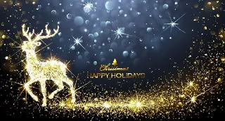 圣诞节圣诞树圣诞老人闪亮装饰电商促销折扣海报