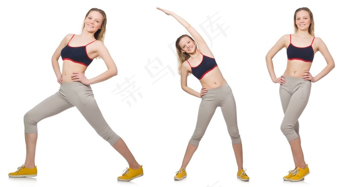 开心的瑜伽美女