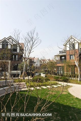 欧式别墅建筑小区景观