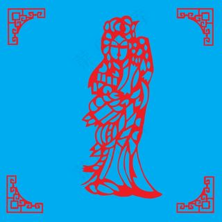 古风人物剪纸 剪纸风元素