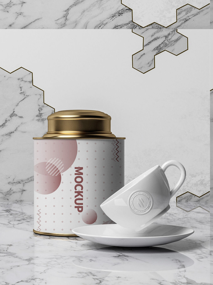 高端品牌茶叶包装盒纸袋智能贴图样机产品效果图展示PSD素材模板