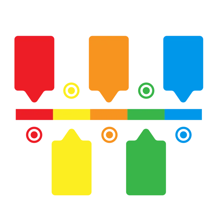 彩色气泡流程图表分类标题