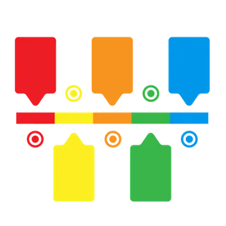 彩色气泡流程图表分类标题