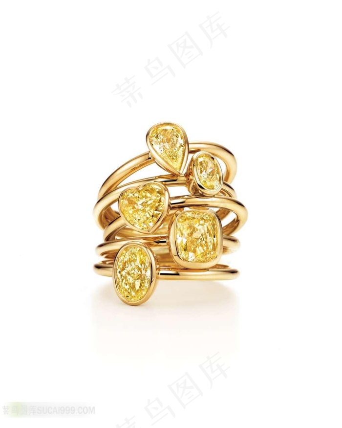 黄色钻石戒指背景素材
