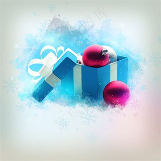 蓝色漂亮礼品盒高清图片