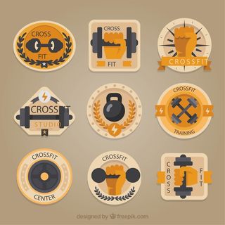 免抠创意混合健身标签