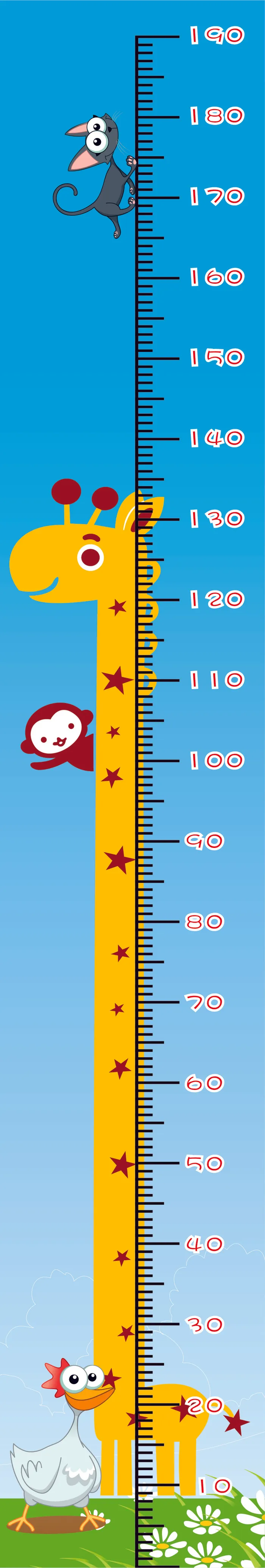 中学生家具身高图最高一米九标准身高测量尺ai矢量模版下载