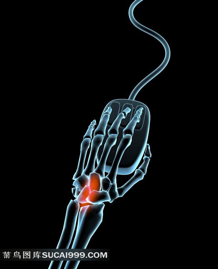 握鼠标的手透视图