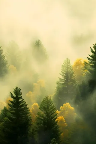 丛林树木黄色意境背景