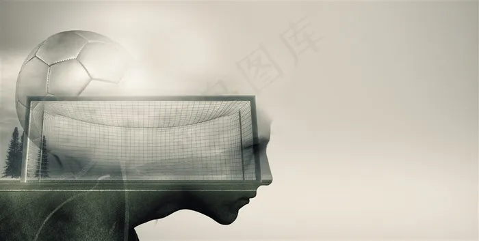 足球场人和足球