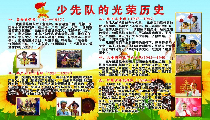 少先队光荣历史展板图片psd模版下载