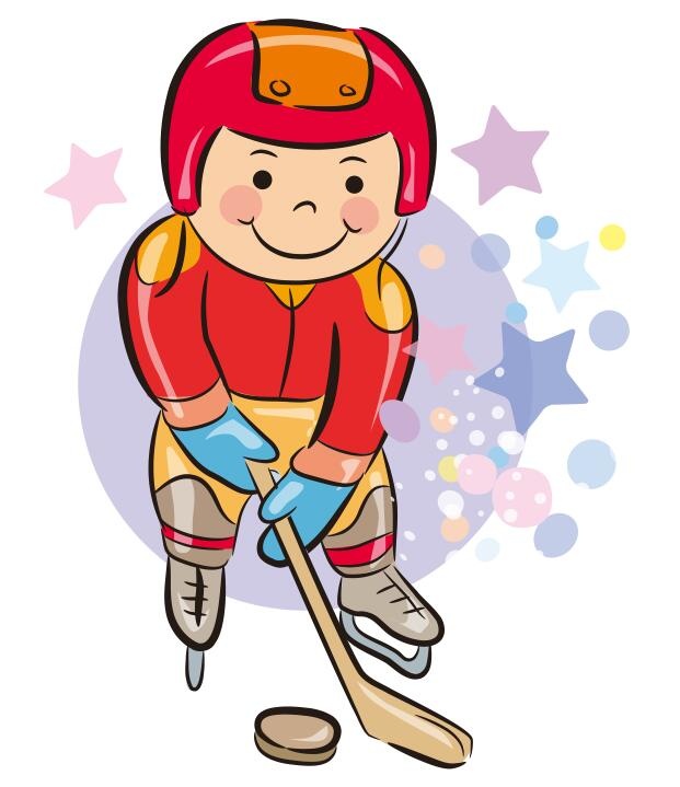 矢量卡通运动曲棍球