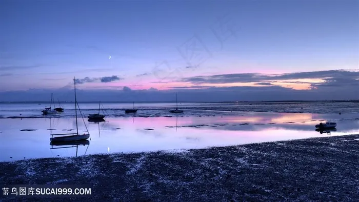 唯美晚霞海景风景画壁纸