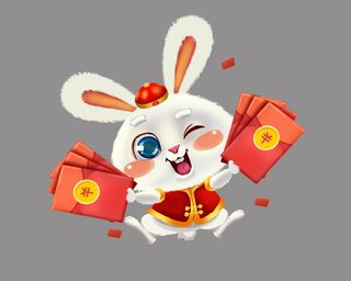可爱红包兔 兔年红包兔 兔年兔子兔年元素 兔子