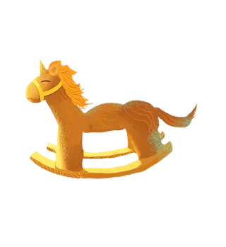 木马玩具剪贴画儿童节幼儿园插画