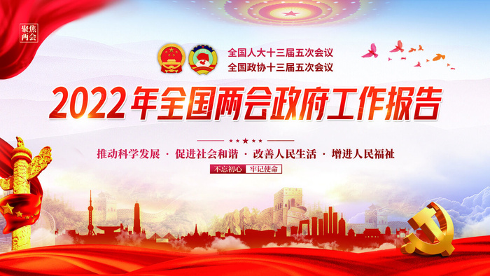 2022全国两会*工作报告宣传展板1
