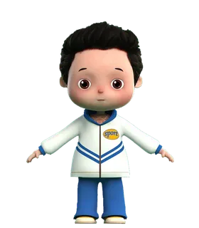 卡通立体学生人物简笔画