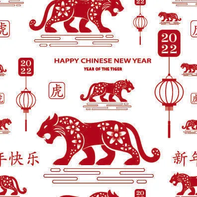 春节新年中国风虎年老虎元素平铺背景大图插画AI矢量设计素材eps,ai矢量模版下载