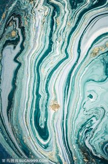 水纹颜料蓝色系大理石背景图片