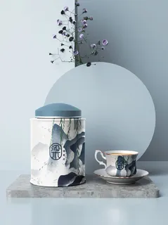 国风高档茶叶包装盒袋罐瓶LOGO标贴展示VI智能贴图样机PSD素材