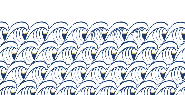 中国风鎏金浪花波浪背景免抠