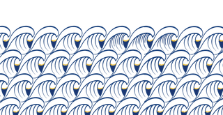 中国风鎏金浪花波浪背景免抠