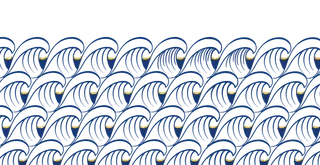 中国风鎏金浪花波浪背景免抠