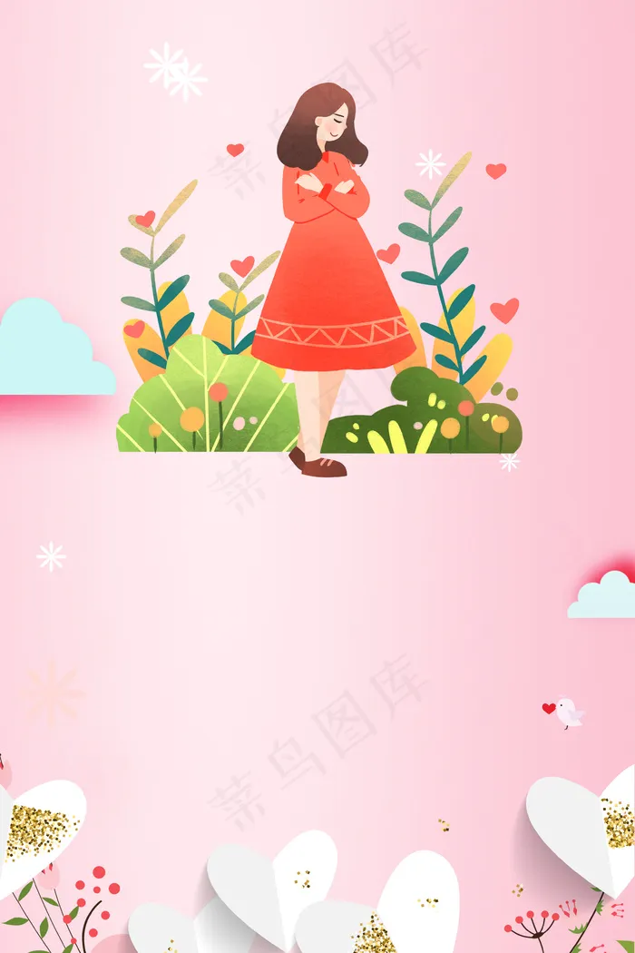母亲节背景海报  psd模版下载