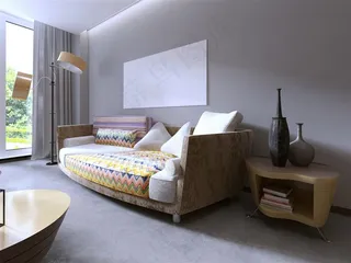 简约中式客厅装饰高清摄影图