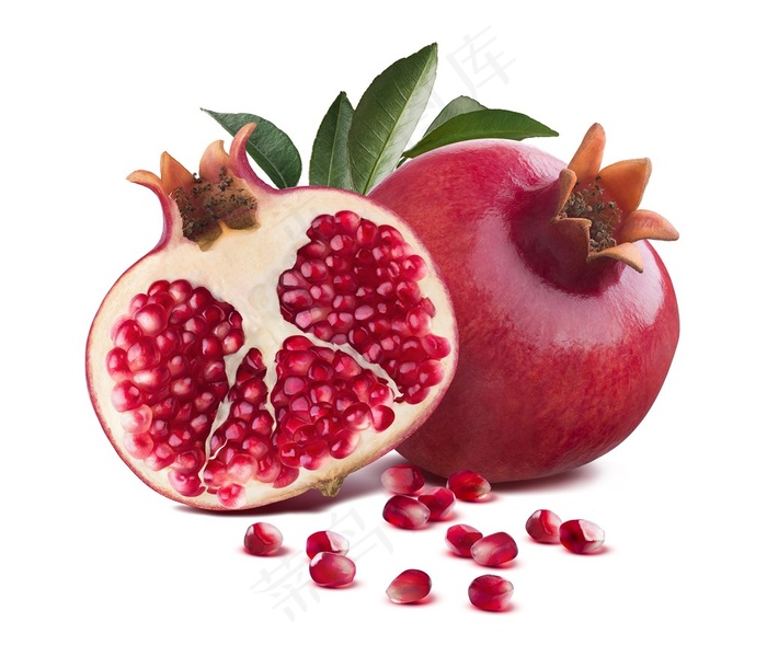 鲜红的石榴和石榴果粒高清图片水果图片