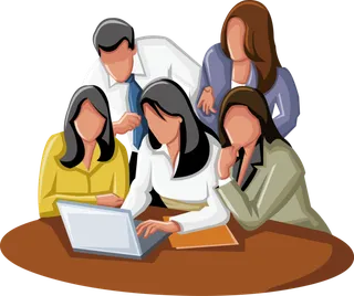 彩色矢量卡通商务团队人物 免抠