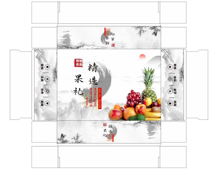 通用水果礼盒包装cdr矢量模版下载