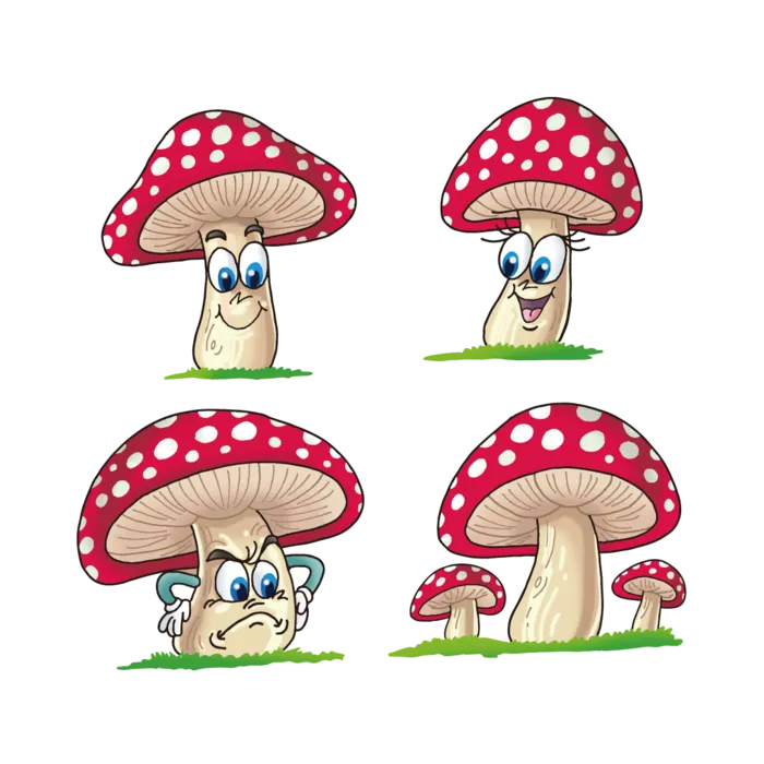 红色蘑菇简笔