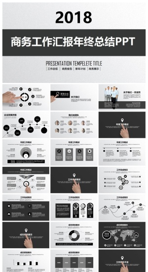 工作汇报 年终总结精美PPT模板预览图