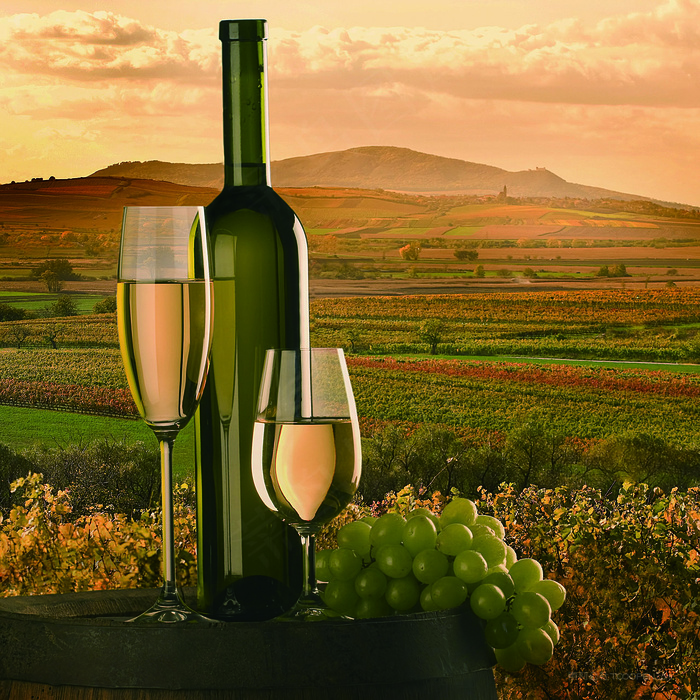 山林葡萄酒高清艺术油画