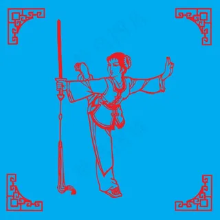 舞剑剪纸 剪纸风元素