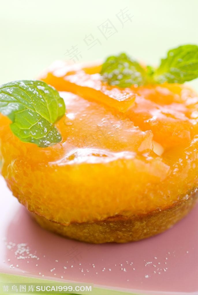 甜品店广告素材  芒果果酱威风蛋糕