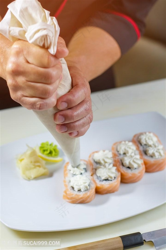 美味的寿司制作高清图