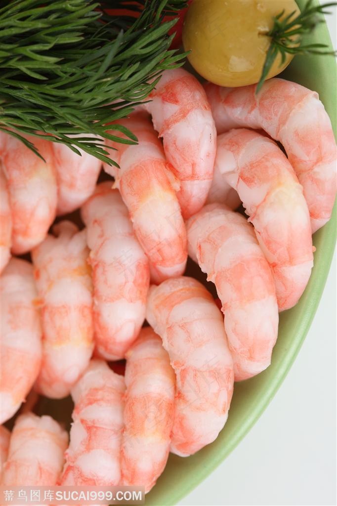 盘内的美味基围虾