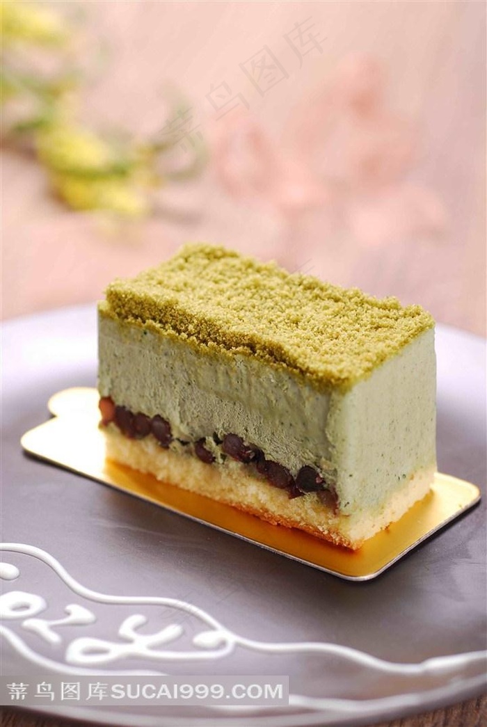 美味抹茶蛋糕图片