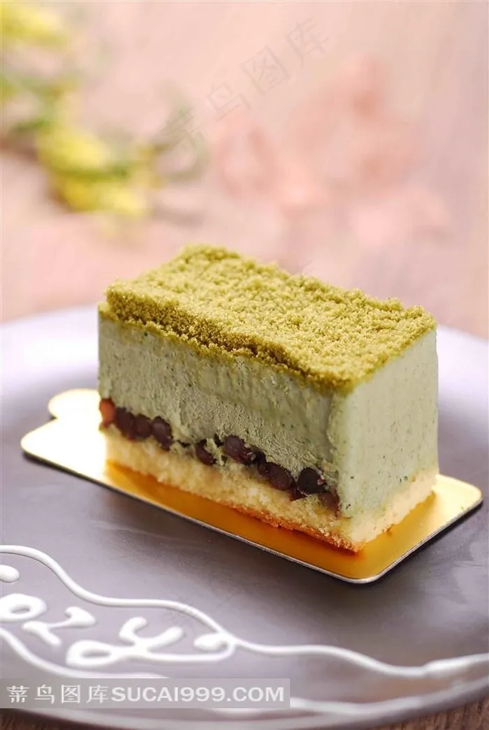 美味抹茶蛋糕图片